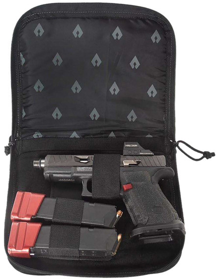 Advance Warrior Solutions SPC9 Single Pistol Case 9.50 Long Black Durable Soft Fabric Compatible w/ Most Standard Sized Pistols, Handgun Case