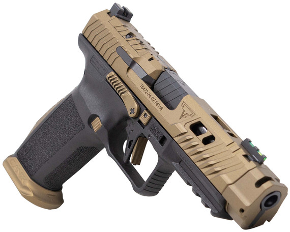 Canik HG7864N TTI Combat Full Size Frame 9mm Luger 10+1 4.60 Black Nitride Fluted/Ported Barrel, Burnt Bronze Cerakote Optic Cut/Serrated Steel Slide, Black Poly Frame w/Pic Rail, Pistol