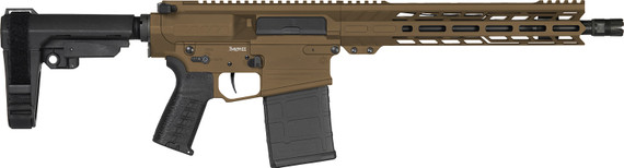 CMMG 33A030C-MB Banshee MK3 8.6 Blackout 20+1 12.50 Black Nitride Threaded Barrel, 11 M-LOK Handguard, Midnight Bronze Cerakote Aluminum Pic Rail Receiver, Black Poly 6 Position CMMG RipBrace, CMMG Zeroed Grip, Tactical Pistol