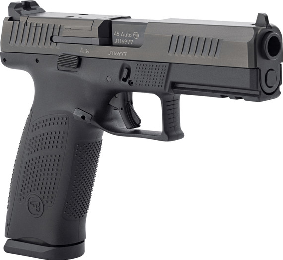CZ-USA 91591 P-10 F Full Size Frame 45 ACP 13+1 4.50 Black Steel Barrel, Optic Ready/Serrated Black Poly Frame w/Pic Rail, Textured Grip, Pistol