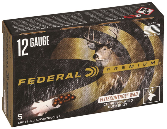 Federal PFC15700 Premium Vital-Shok 12Gauge 3 in 12Pellets 00BuckShot 5 Per Box/50 Case, Shotgun Shells