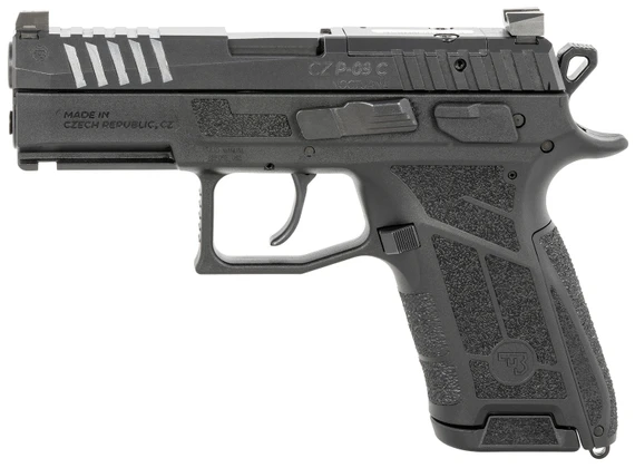 CZ-USA 91660 P-09 C Nocturne Compact Frame 9mm Luger 15+1 3.74 Black Steel Barrel, Black Optic Cut/Serrated Steel Slide, Black Poly Frame w/Pic Rail, Textured Grip, Pistol
