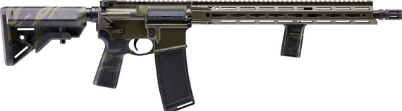 Daniel Defense WEBGBDIST DDM4 V7 Exclusive 5.56 NATO 30+1 16 Black Government Profile Barrel, OD Green Cerakote Pic Rail Aluminum Receiver, 6 Position B5 Bravo OD Green/Black Multi Camo Poly Stock, B5 Grip, Ambi, Rifle