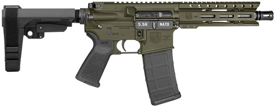 Diamondback DB1913K101 DB15 5.56 NATO 30+1 7 Black Nitride Heavy Threaded Barrel, OD Green Cerakote Pic Rail Aluminum Receiver, M-LOK Handguard, SB Tactical SBA3 Brace Black Synthetic Stock, Magpul MOE Grip, Rifle
