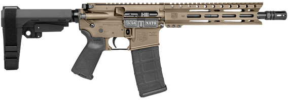 Diamondback DB1916K061 DB15 5.56 NATO 30+1 10 Black Nitride Heavy Threaded Barrel, Flat Dark Earth Cerakote Pic Rail Aluminum Receiver, M-LOK Handguard, SB Tactical SBA3 Brace Black Synthetic Stock, Magpul MOE Grip, Rifle