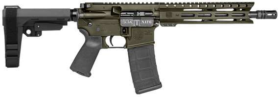 Diamondback DB1916K101 DB15 5.56 NATO 30+1 10 Black Nitride Heavy Threaded Barrel, OD Green Cerakote Pic Rail Aluminum Receiver, M-LOK Handguard, SB Tactical SBA3 Brace Black Synthetic Stock, Magpul MOE Grip, Rifle