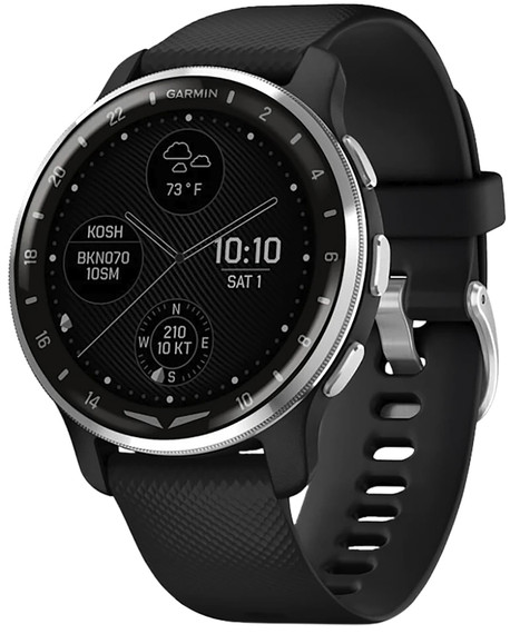 Garmin 0100249609 Black Band AMOLED Display Compatible w/ iPhone/Android, Watch