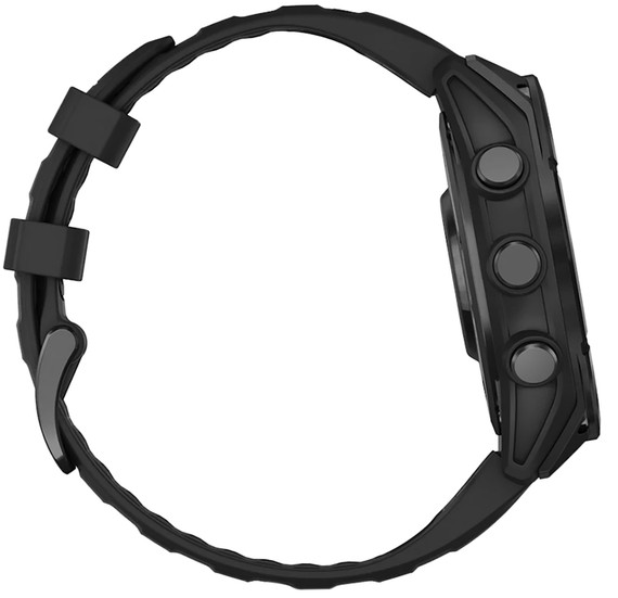 Garmin 0100290400 Fenix 8 47mm AMOLED  Gray Steel/Black Black Band AMOLED Display Compatible w/ iPhone/Android, Watch