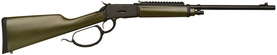 Gforce GFLVR357OD Saddlehorn 357 Mag 10+1 16.50 Black Steel Barrel, Black Pic Rail Aluminum Receiver, Fixed Green Synthetic Stock, Rifle