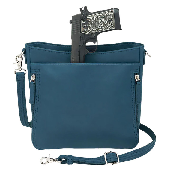 Gun Tote'n Mamas/Kingport GTM98/OCEAN Ocean Blue Leather Cross-Body Bag