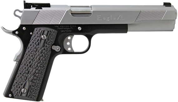 Iver Johnson EAGLEXL45TT Eagle Deluxe 45 ACP 8+1 6 Steel Barrel, Hard Chrome Serrated Steel Slide, Matte Black Steel Frame w/Beavertail, Black/Gray G10 Grip, Pistol