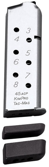 Kimber 1100721A Tac-Mag 8rd 45 ACP Silver Stainless Steel, Magazine