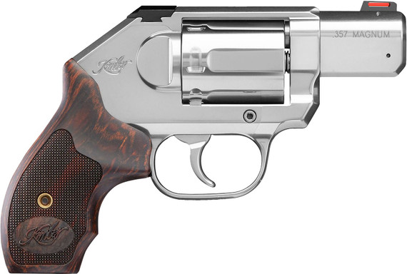Kimber 3400009 K6S DCR DAO 357 Mag 6 Shot 2 Satin Silver Stainless Steel Barrel & Cylinder, Stainless Steel Frame, Laminated Wood Grip, Concealed Hammer, Revolver