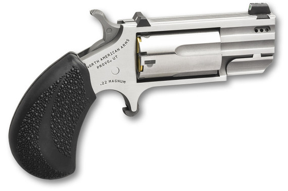 NAA Pug Tritium Ported Revolver NAA -PUG-TP, 22 WMR, 1" Ported, Stainless Steel, Black Polymer Grip, 5 Rds