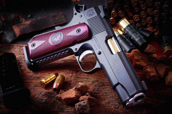 Nighthawk Border Special Pistol, 45 ACP, 4.25 in Match Grade, Gold Bead/Heinie Slant Pro, Black Nitride, 8 Rds