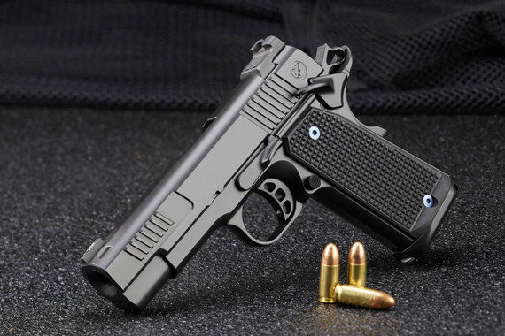 Nighthawk Delegate Pistol, 9mm, 4.25 in Match Grade, Tritium/Heinie Ledge, Black Nitride, 10 Rds