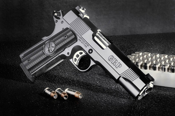 Nighthawk GRP Pistol, 45 ACP, 5 in Match Grade, Tritium/Heinie Straight Eight Ledge, Black Nitride, 8 Rds