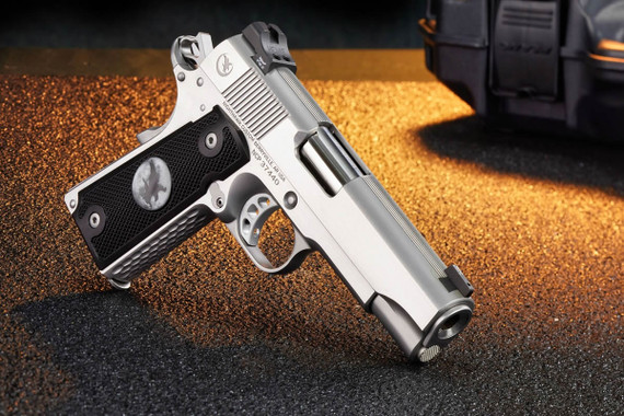 Nighthawk Lady Hawk Pistol, 45 ACP, 4.25 in Match Grade, Tritium/Heinie Slant Pro, Stainless, 8 Rds