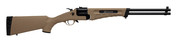 Savage 23004 42 Takedown Full Size 22 LR/410 Gauge 1rd 20 Black Satin Sporter Barrel, Flat Dark Earth Carbon Steel Receiver, Flat Dark Earth Fixed Synthetic Stock, Ambi, Rimfire Rifle