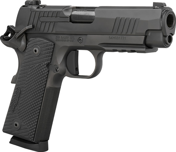 Sig Sauer 1911XCA45BXR3 1911 XSeries Carry Frame 45 ACP 8+1 4.25 Black DLC Carbon Steel Barrel, Black Nitron Optic Ready/Serrated Stainless Steel Slide, Black Nitron Stainless Steel Frame w/Pic Rail, Black LOK G10 Grip, Pistol