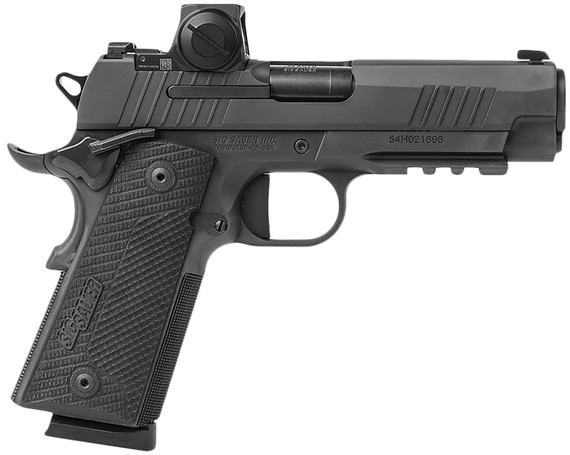 Sig Sauer 1911XCA45BXR3RXX 1911 XSeries Carry Frame 45 ACP 8+1 4.25 Black DLC Carbon Steel Barrel & Optic Ready/Serrated Stainless Steel Slide, Black DLC Stainless Steel Frame w/Pic Rail, Black G10 Grip, Includes Sig ROMEO-X Red Dot, Pistol