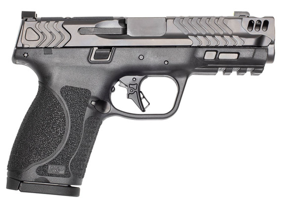 Smith & Wesson 13989 M&P9 PC M2.0 Compact Frame 9mm Luger 15+1 4.22 Black Armornite Stainless Steel Barrel, Gray Armornite Optic Cut/Ported/Serrated Stainless Steel Slide, Black Poly Frame w/Pic Rail, Black Textured Grip, Pistol