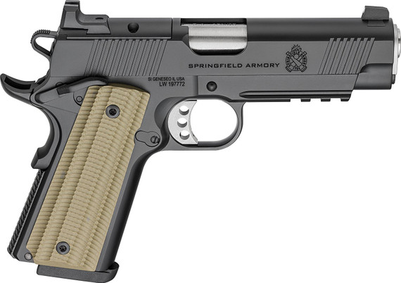 Springfield Armory PO9228AOS 1911 Operator AOS 45 ACP 8+1 4.25 Stainless Match Grade Barrel, Black Cerakote Optic Ready/Serrated Carbon Steel Slide, Black Cerakote Aluminum Frame w/Beavertail & Pic Rail, VZ G10 Grip, Pistol
