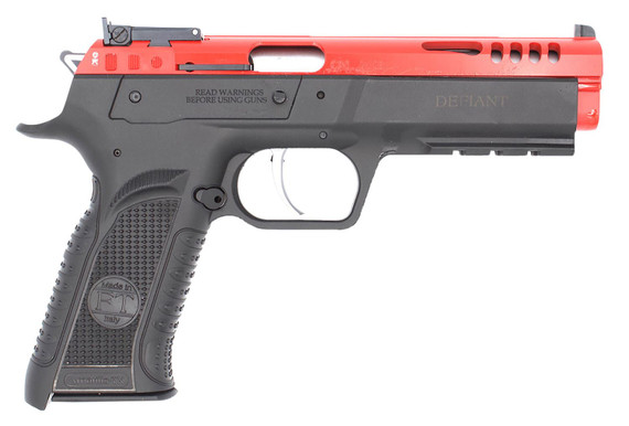 Tanfoglio TFFORCE22 Force 22 LR 10+1 4.40 Stainless Steel Barrel, Red Ported Slide, Black Poly Frame w/Beavertail & Pic Rail, Black Textured Grip, Rimfire Pistol