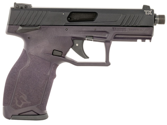 Taurus 1-TX22141P10 TX22 Full Size Frame 22 LR 10+1 4.10 Matte Black Threaded Barrel, Matte Black Alloy Steel Serrated Slide, Purple Wine Poly Frame w/Pic Rail, Textured Grip, Rimfire Pistol