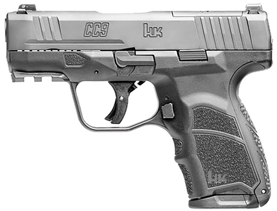 Heckler & Koch 81000551 CC9 9mm Luger 10+1 3.32 Black Polygonal Rifled Barrel, Optic Ready/Serrated Steel Slide, Poly Frame w/Pic Rail, Black Interchangeable Backstrap Grip, Pistol