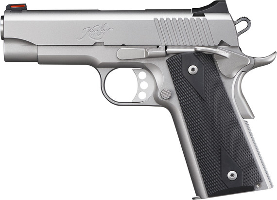 Kimber 3200044CA Carry HD II Pro *CA Compliant 38 Super 9+1 4 Stainless Steel Barrel, Satin Silver Serrated Stainless Steel Slide, Satin Silver, Black Synthetic Double Diamond Checkering Grip, Pistol