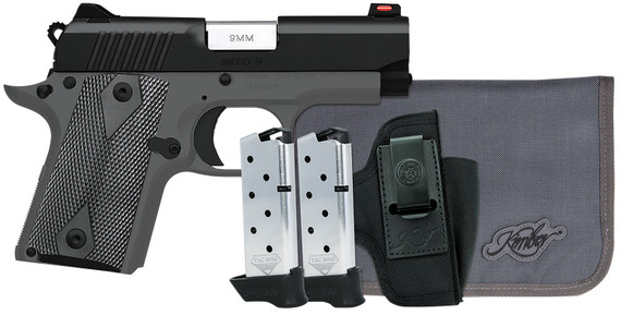 Kimber 3300252 Micro 9 RTC Bundle Micro Frame 9mm Luger 7+1 3.15 Stainless Ramped Barrel, KimPro II Black Serrated Slide, Kimpro II Black Aluminum Frame w/Beavertail, Shadow Ghost Grip, Pistol