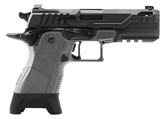 Oa Defense OA2311CPROPLSGRYPRT17 2311 Pro Plus w/Kit Compact Frame 9mm Luger 17+1 4.25 Black DLC Ported Barrel, Black Lightening Cut/Optic Cut/Serrated Stainless Steel Slide, Black Aluminum Frame w/Pic Rail, Gray Metal Module Grip, 5 Mags, Pistol