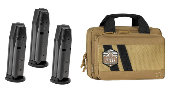 Oa Defense OA2311FLSZKITHDSSTD17 2311 w/Plus Kit Full Size Frame 9mm Luger 17+1 5 Black DLC Steel Barrel, High Desert Optic Ready/Serrated Stainless Steel Slide & Aluminum Frame w/Pic Rail, Sage Poly Grip, Ambi,3 Mags, Pistol