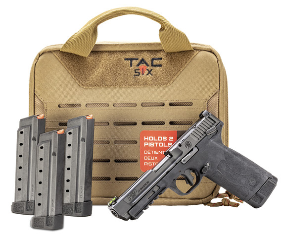 Smith & Wesson 14347 M&P Range Kit Full Size Frame 22 WMR 30+1 4.35 Black Armornite Tempo System Barrel, Black Armornite Optic Ready/Serrated Slide, Black Poly Frame w/Pic Rail, Black Textured Grip, Ambi, 4 Mags & Pistol Case, Rimfire Pistol