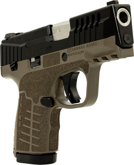 Savage 67055 Stance XR Micro Frame 9mm Luger 13+1 3.20 Stainless Steel Barrel, Black Nitride Ported/Serrated Stainless Steel Slide, Flat Dark Earth Stainless Steel Frame w/Pic Rail, FDE GFN Grip, Ambi, Pistol
