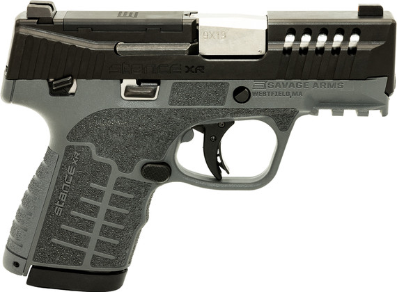 Savage 67058 Stance XR Micro Frame 9mm Luger 13+1 3.20 Stainless Steel Barrel, Black Nitride Ported/Serrated Stainless Steel Slide, Gray Stainless Steel Frame w/Pic Rail, Gray GFN Grip, Ambi, Pistol