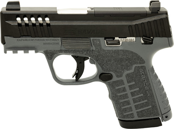 Savage 67059 Stance XR Micro 9mm Luger 13+1 3.20 Stainless Steel Barrel, Black Nitride Ported/Serrated Stainless Steel Slide, Gray Stainless Steel Frame w/Pic Rail, Gray GFN Grip, Ambi, Pistol