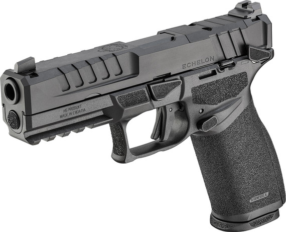 Springfield Armory EC9459BMSU15 Echelon 9mm Luger 15+1 4.50 Black Melonite Steel Barrel, Black Melonite Optic Ready/Serrated Steel Slide, Black Poly Frame w/Pic Rail, 2 Mags, Pistol