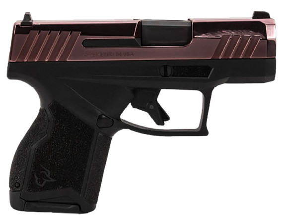 Taurus 1-GX4M931-10RG GX4 Micro-Compact Frame 9mm Luger 10+1 3.06 Satin Black DLC Stainless Steel Barrel, Rose Gold PVD Serrated Alloy Steel Slide, Matte Black Stainless Steel Frame, Textured Grip, Pistol