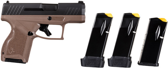 Taurus 1-GX4M931-B GX4 Micro-Compact Frame 9mm Luger 13+1 3.06 Satin Black DLC Stainless Steel Barrel, Black Serrated Alloy Steel Slide, Brown Stainless Steel Frame, Textured Grip, Pistol