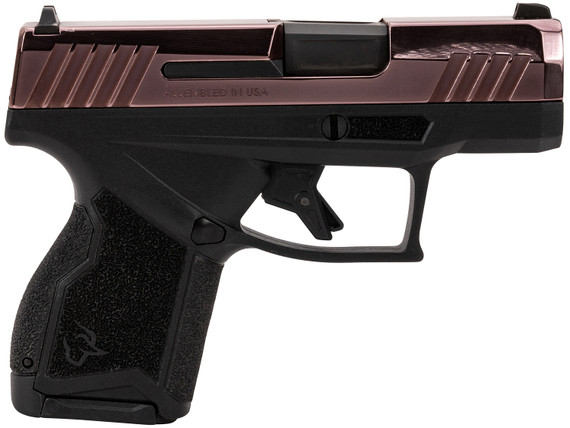 Taurus 1-GX4M931-RG GX4 Micro-Compact Frame 9mm Luger 13+1 3.06 Satin Black DLC Stainless Steel Barrel, Rose Gold PVD Serrated Alloy Steel Slide, Matte Black Stainless Steel Frame, Textured Grip, Pistol