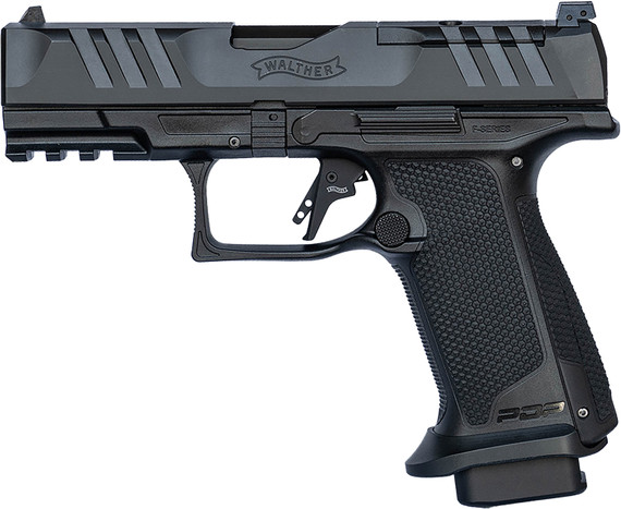 Walther 4796040 PDP F-Series Pro 9mm Luger 18+1 4 Black Steel Barrel, Black Serrated/Optic Ready Steel Slide, Black Poly Frame w/Pic Rail, Medium Backstrap Grip, Pistol