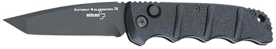 Boker 01KALS101 Kalashnikov 3.35 Tanto Plain Black D2 Steel Blade Aluminum Handle, Knife