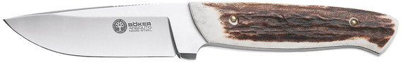 Boker 02BA319H Stag Hunter 3.50 Drop Point Plain N695 Blade 4 Rugged Stag Handle, Knife