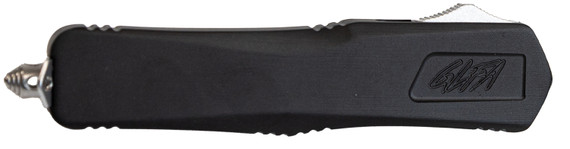 Great Lakes GLKMDSMTBLK GLFA Medium 3.50 OTF Plain Steel Blade, Black Cerakote Aluminum Handle, Knife