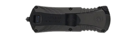 M&P Accessories 1219171 M&P Compact 1.90 OTF Plain Black Oxide Stainless Steel Blade, Gray/Black Aluminum Handle, Knife