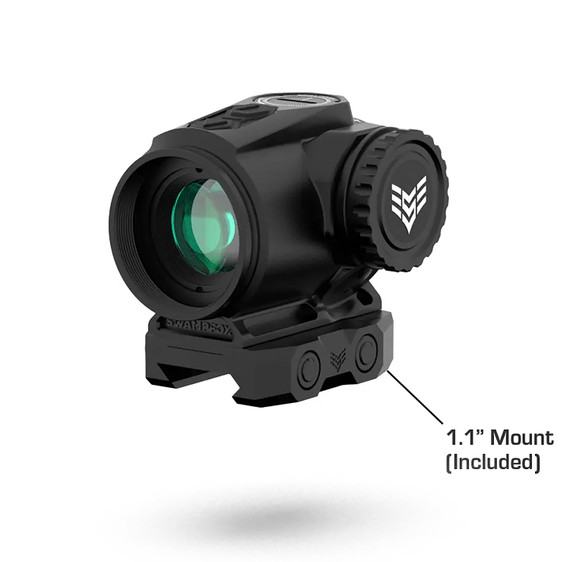 Swampfox Optics RMPS120RB Raider Micro Prism Black 1x 20mm Tube 6 MOA Green Dot Reticle Red Laser