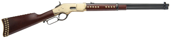 Cimarron CA228G19 1866 Pawnee Carbine 45 Colt 10+1 19 Blued Steel Barrel, Brass Receiver, Fixed Wood Stock, Rifle