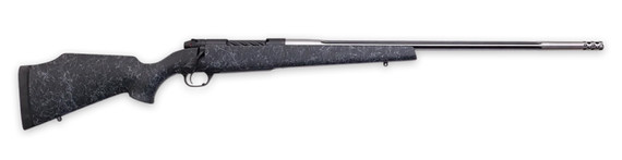 Weatherby MAM01N240WR6B Mark V Accumark 240 Wthby Mag 4+1 24 Spun Stainless Fluted Threaded Barrel, Graphite Black Cerakote Drilled & Tapped Steel Receiver, Monte Carlo Matte Black w/Spiderweb Synthetic Stock, 2 Muzzle Brake, Rifle